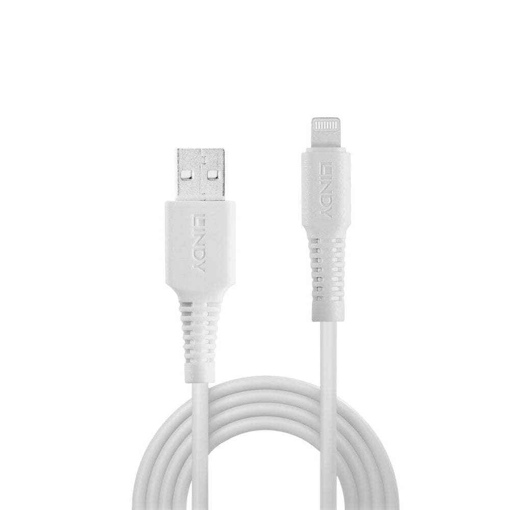 LINDY 3M USB2.0 TYPE-A TO MFI LIGHTNING CABLE - WHITE (31328) - image 2