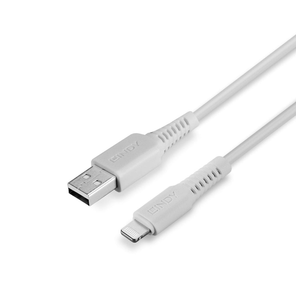 LINDY 3M USB2.0 TYPE-A TO MFI LIGHTNING CABLE - WHITE (31328)