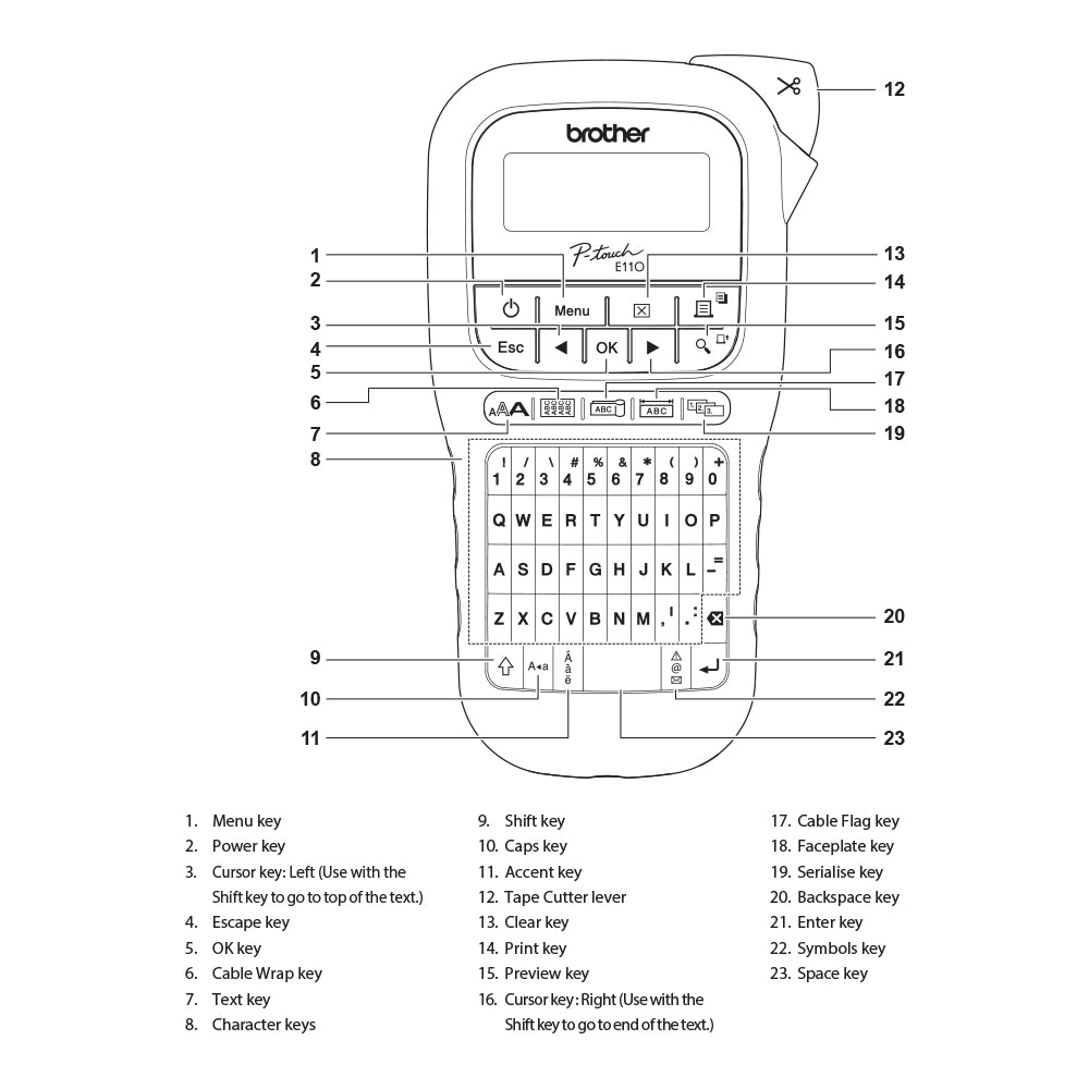 BROTHER PT-E110VP HANDHELD INDUSTRIAL LABEL PRINTER - image 3