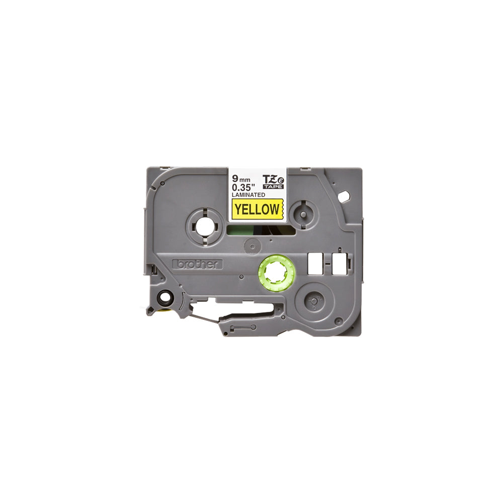 BROTHER TZE-621 LAMINATED TAPE LABEL - BLACK-ON-YELLOW (9MM X 8M)