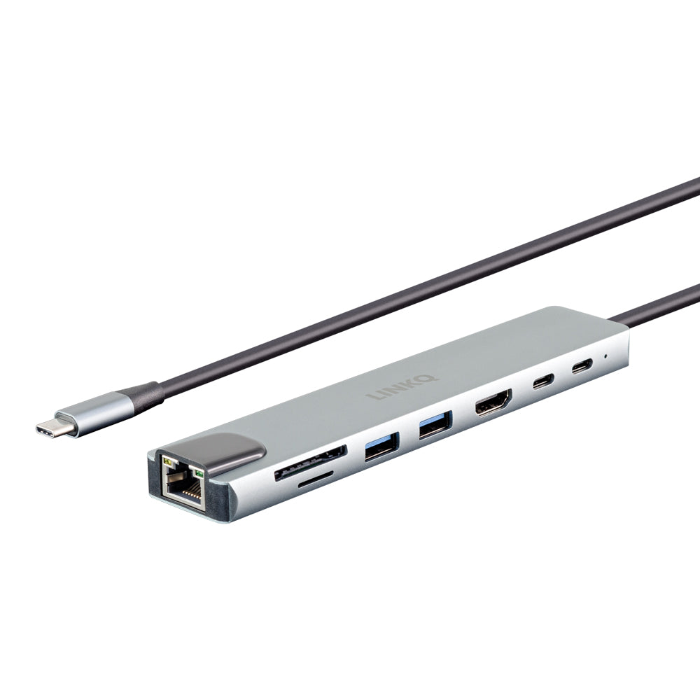 LINKQNET 8-P,HDMI,2X USB3,PD,ETH,USB TYPE-C,SD,TF