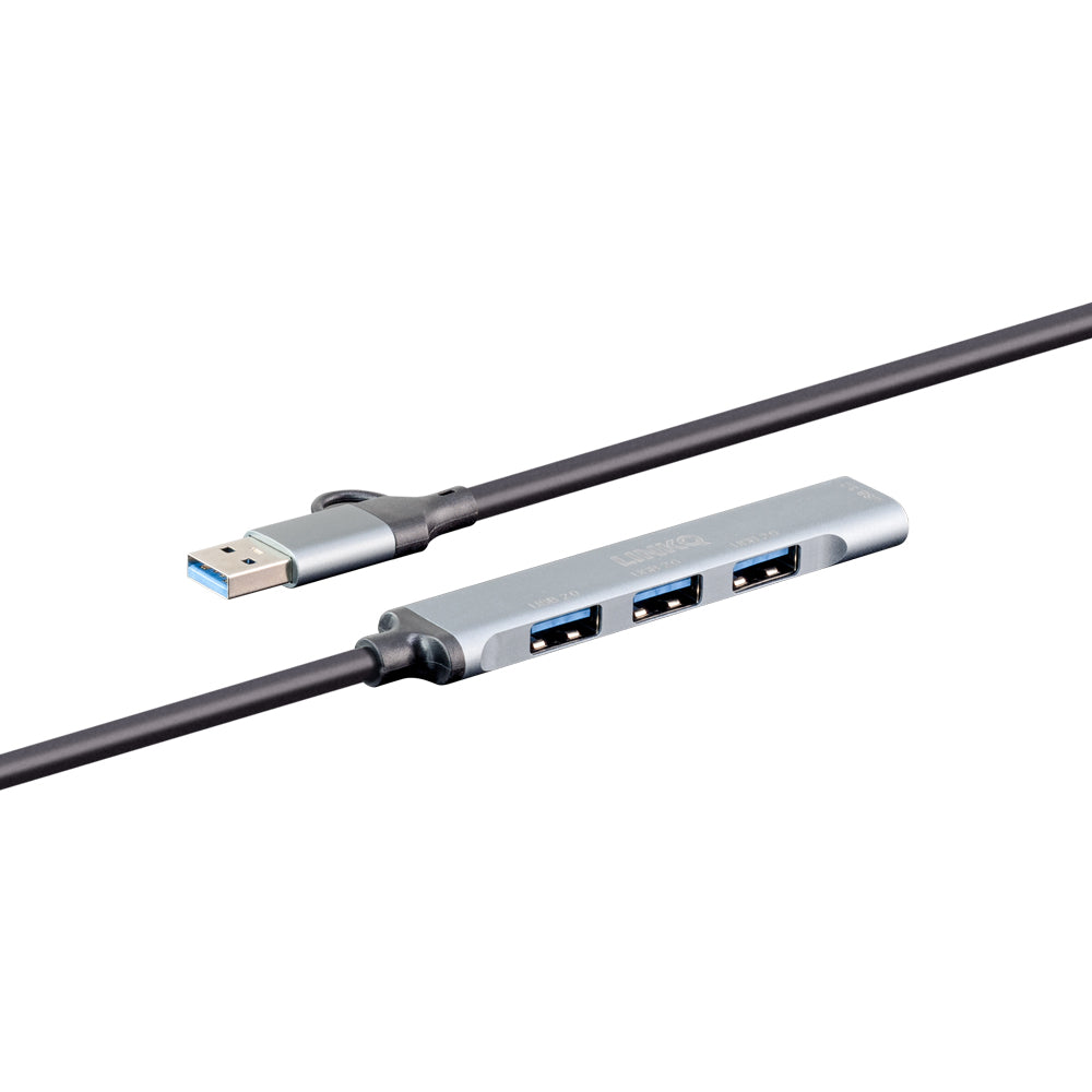 LINKQNET 1-PORT USB3.0 + 3-PORT USB2.0 ALUM HUB