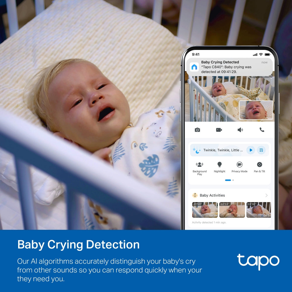 TP-LINK TAPO C840 2K PLUS 1080P DUAL-LENS SMART BABY CAMERA WITH NIGHT LIGHT - image 8