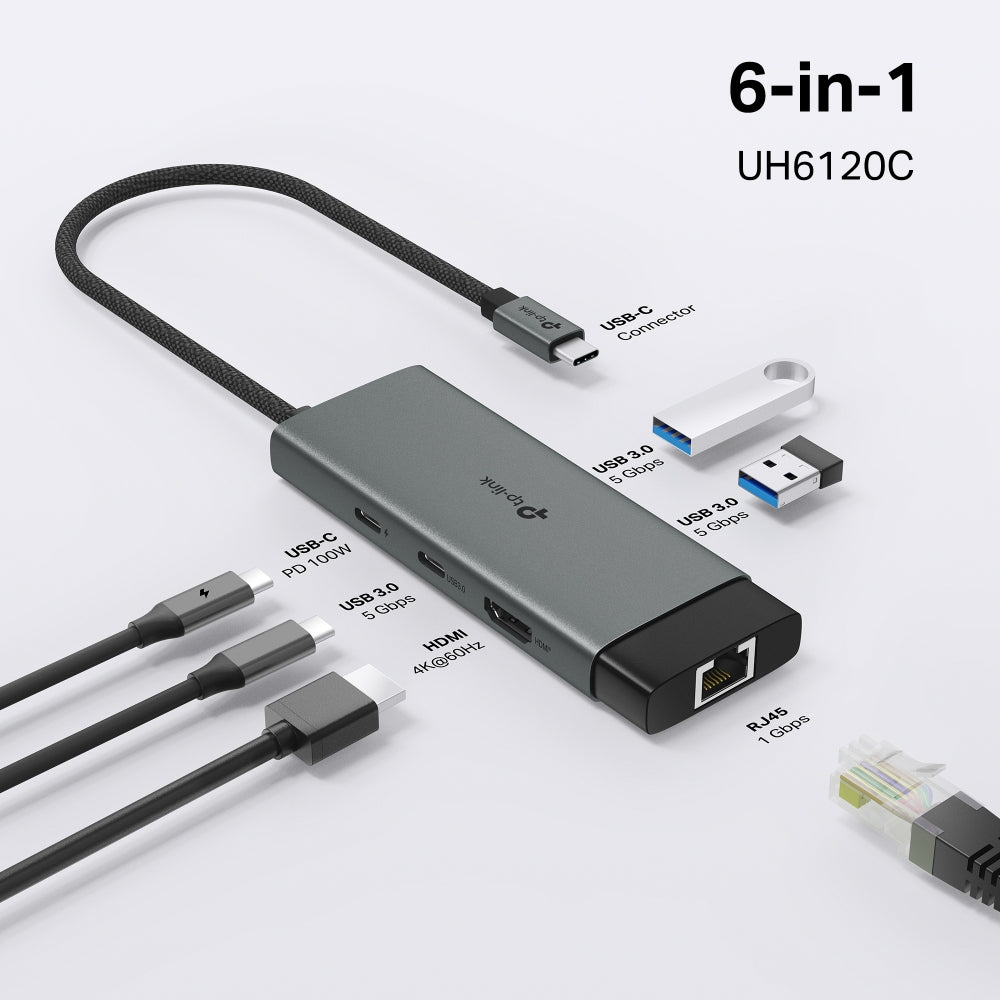 TP-LINK UH6120C TYPE-C 6-PORT HUB - image 4