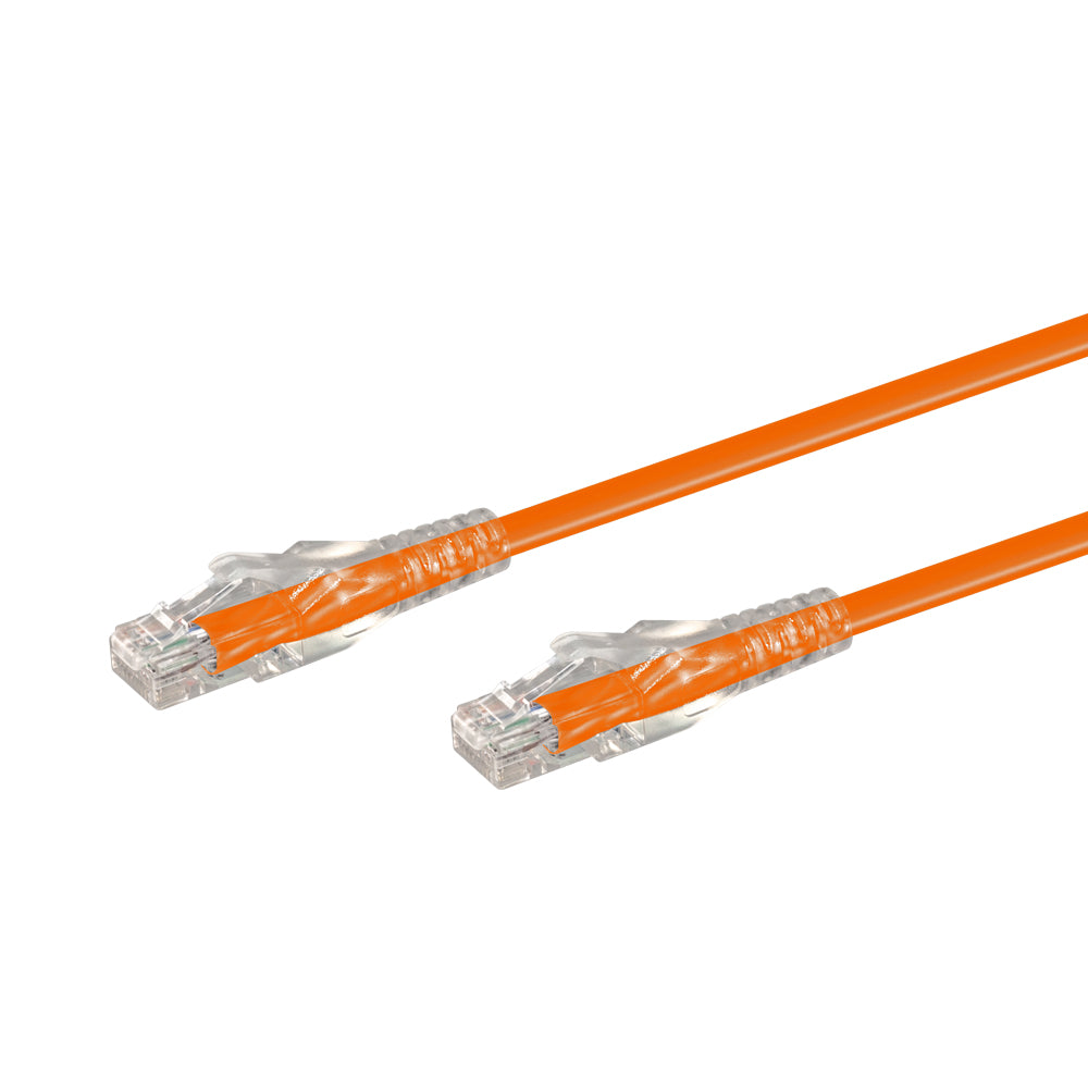 LINKQNET 0.3M RJ45 CAT6 ANTI-SNAG MOULDED PVC NETWORK FLYLEAD - ORANGE