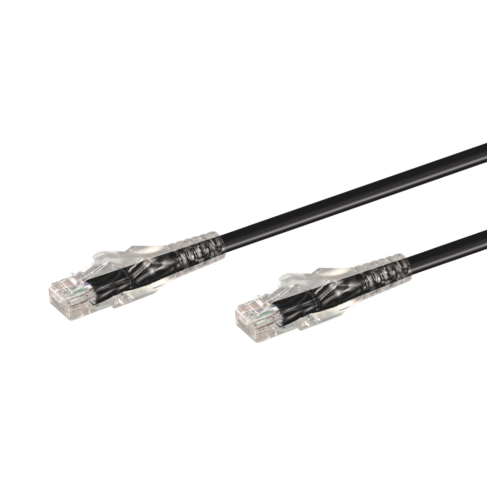 LINKQNET 0.3M RJ45 CAT6 ANTI-SNAG MOULDED PVC NETWORK FLYLEAD - BLACK