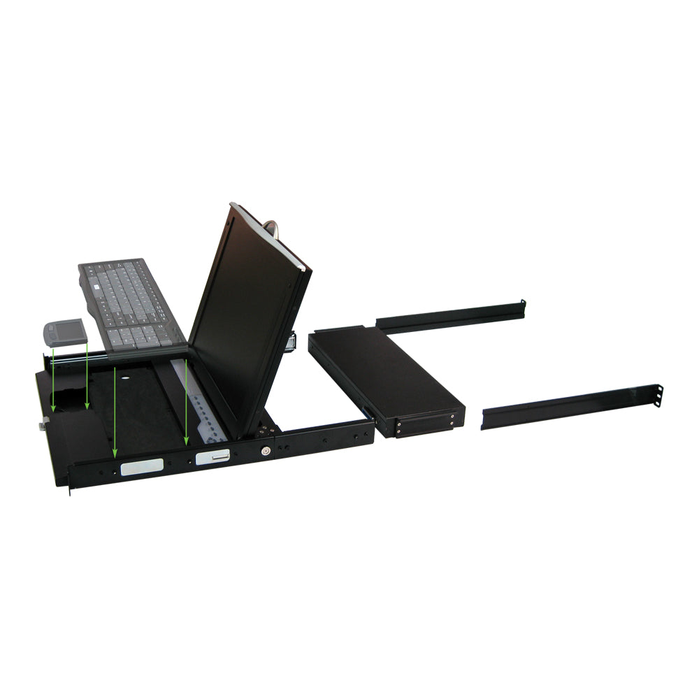 REXTRON HUSH-108DC 8-PORT 17" KVM CONSOLE DRAWER - image 2