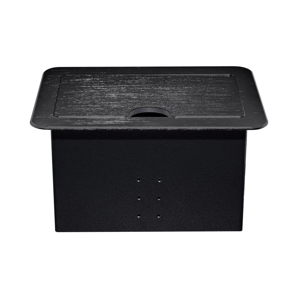LINKQNET FLIP-LID RECESSED DESKTOP CUBBY - BLACK - image 2