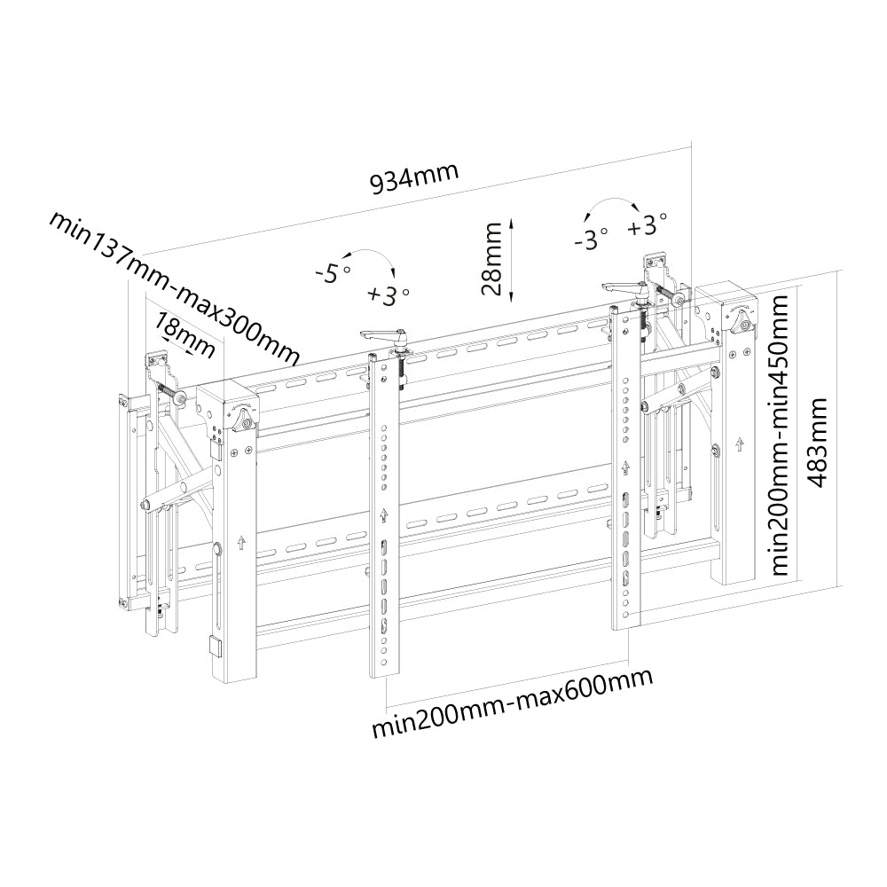 LINKQNET 45-70 INCH POP-OUT VIDEO WALL BRACKET - image 3