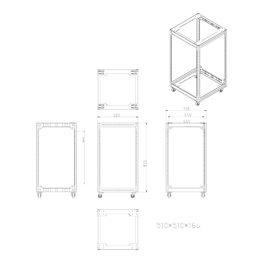 LINKQNET 16U AV RACK WITH 4× CASTORS - image 2