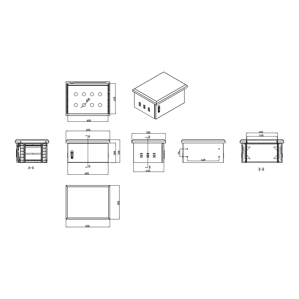 LINKQNET 6U 600X450 WALLMOUNT IP65 OUTDOOR CABINET - image 2