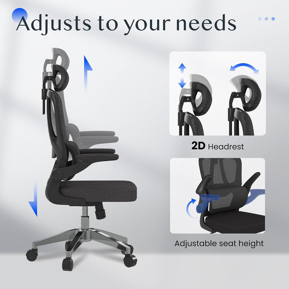 LINKQNET OC19 ERGONOMIC OFFICE CHAIR WITH MESH BACKREST, ADJUSTABLE LUMBAR SUPPORT AND ADJUSTABLE SEAT HEIGHT - image 6