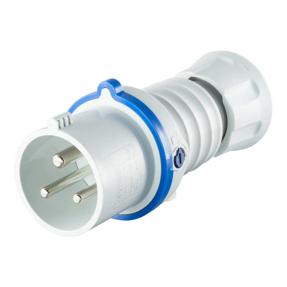 HUBBLE GW60004H 16A 2-PRONG PLUS EARTH IEC309 HP STRAIGHT INDUSTRIAL PLUG