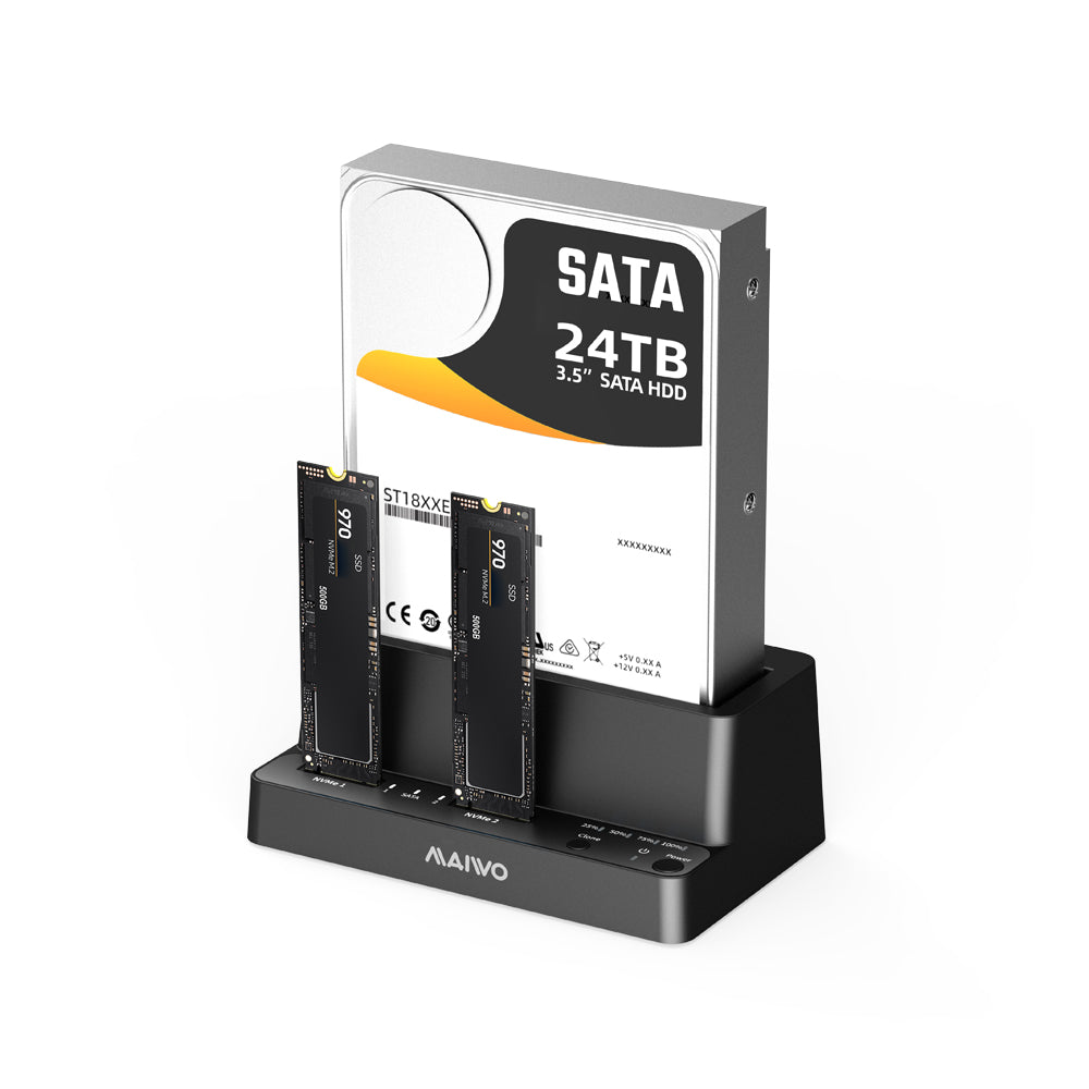MAIWO K309CL 3-BAY SATA HDD AND M.2 NVME USB3.2 GEN2 10GBPS TYPE-C DOCKING STATION WITH OFFLINE CLONE FUNCTION - image 5
