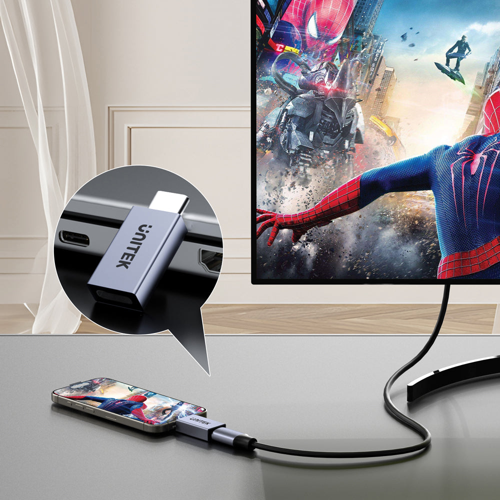 UNITEK A1038GY USB4.0 TYPE-C MALE-TO-FEMALE ADAPTER - SUPPORTS 8K @60HZ, 240W PD AND 40GBPS - image 4