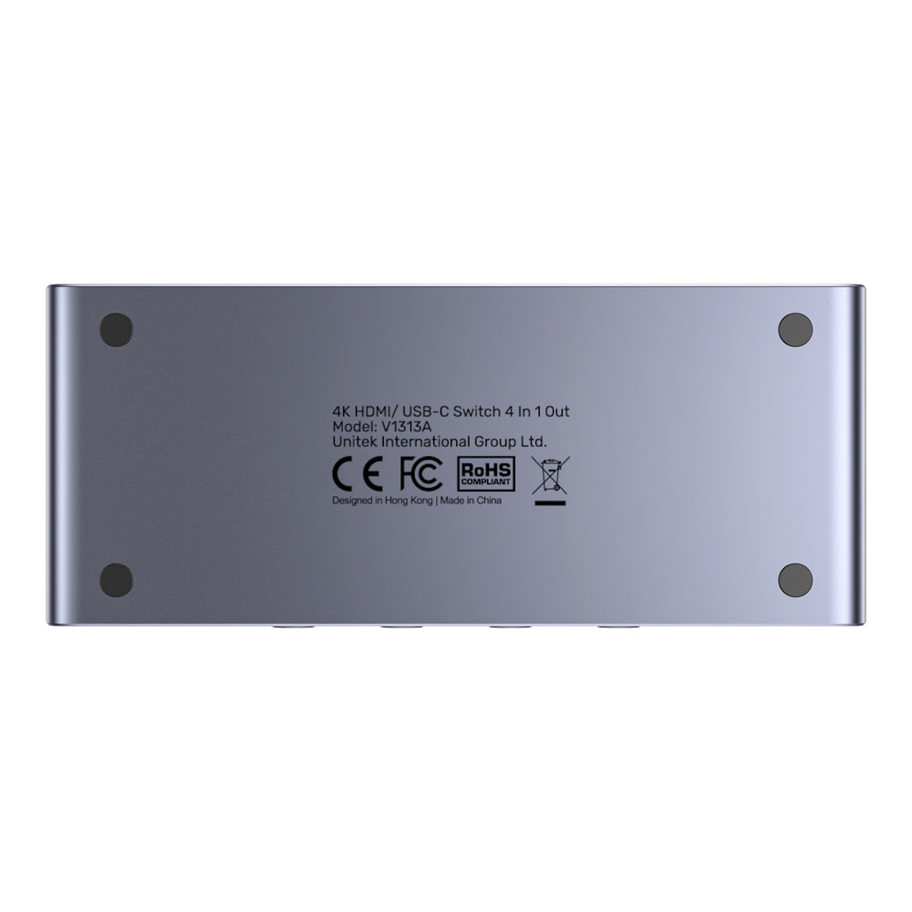 UNITEK V1313A 4-IN 1-OUT 4K @60HZ HDMI/USB TYPE-C SWITCH - 2× HDMI, 2× USB TYPE-C TO HDMI - image 5