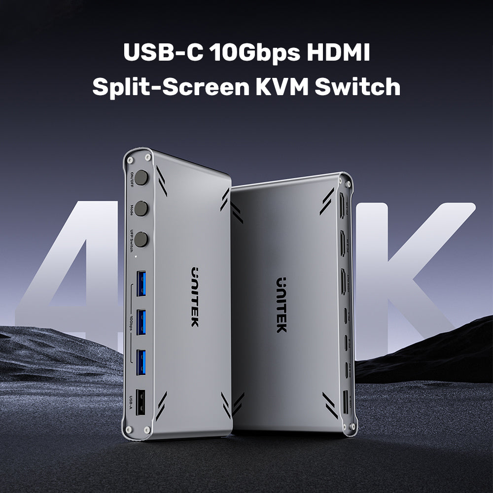 UNITEK D1118A USB TYPE-C 10GBPS 4K @30HZ HDMI SPLIT-SCREEN KVM SWITCH - image 6