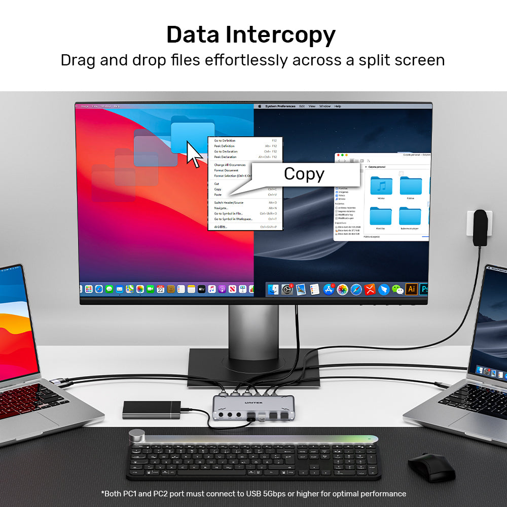 UNITEK D1118A USB TYPE-C 10GBPS 4K @30HZ HDMI SPLIT-SCREEN KVM SWITCH - image 9