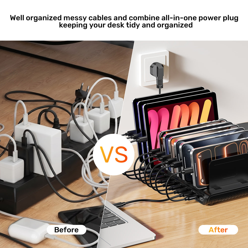 UNITEK P1230E UCHARGE 120W 10-PORT USB TYPE-C/A SMART CHARGING STATION - 8× USB TYPE-C, 2× USB TYPE-A - image 9