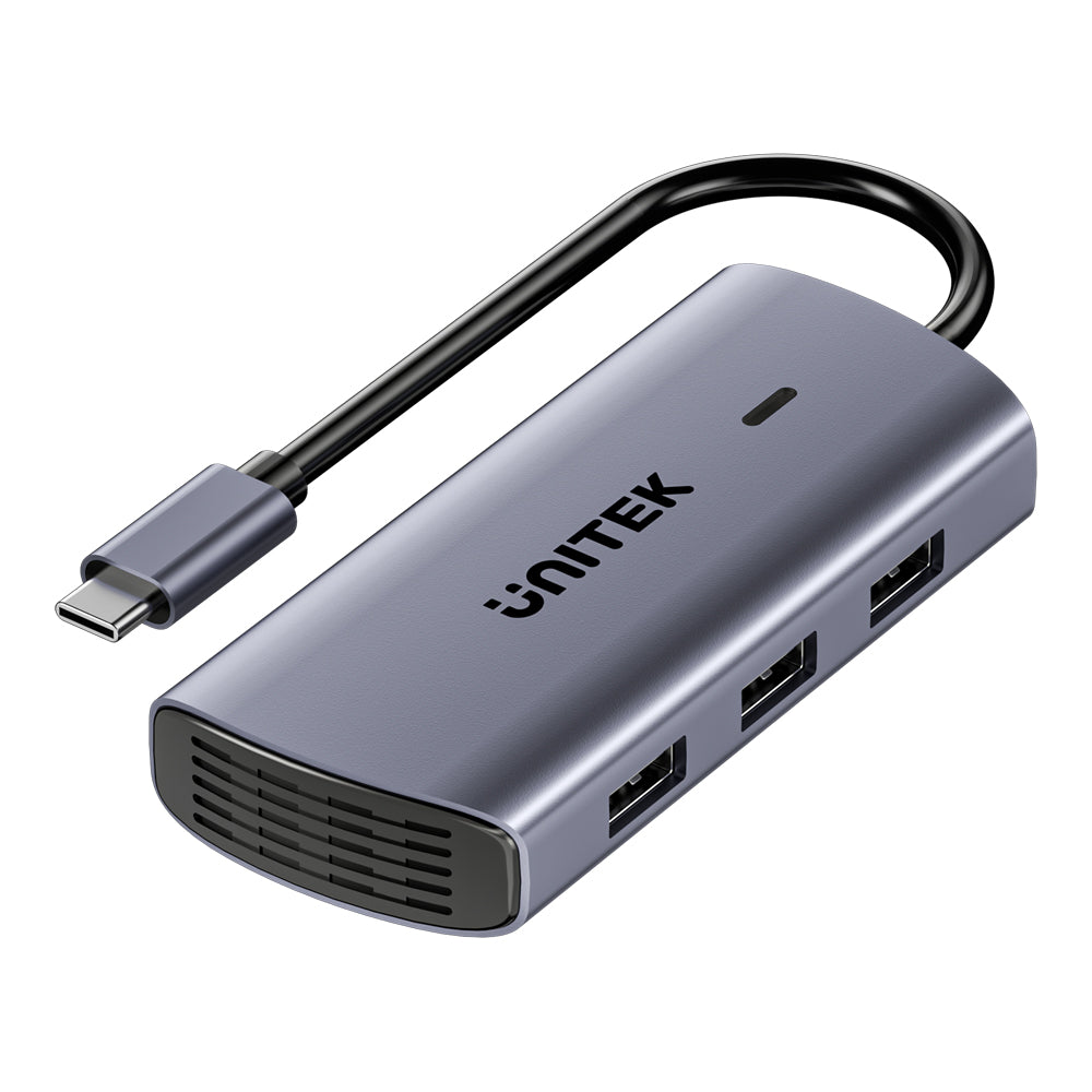 UNITEK D1113C 20CM 6-IN-1 USB TYPE-C PORT REPLICATOR WITH 4K @30HZ, PD 100W AND GIGABIT LAN - image 4