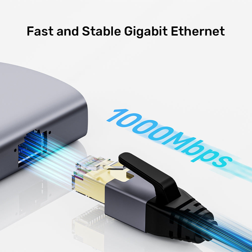 UNITEK D1113C 20CM 6-IN-1 USB TYPE-C PORT REPLICATOR WITH 4K @30HZ, PD 100W AND GIGABIT LAN - image 11