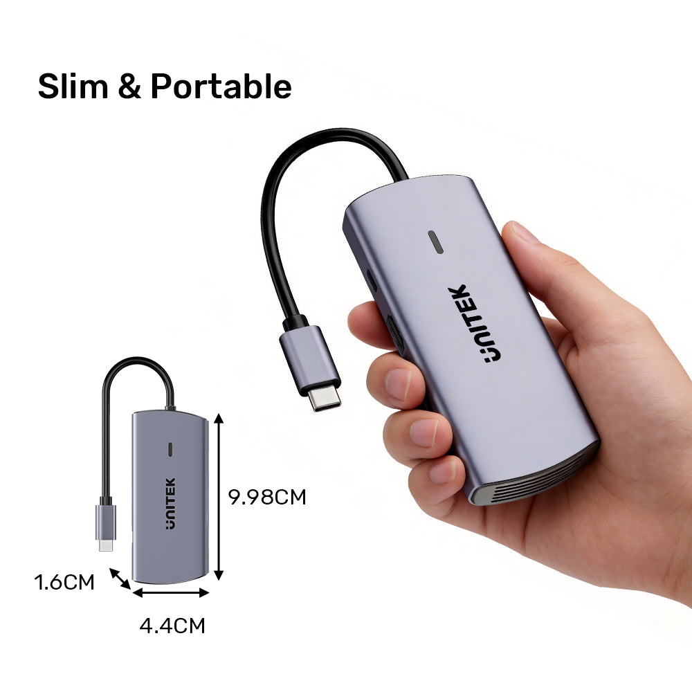 UNITEK D1113C 20CM 6-IN-1 USB TYPE-C PORT REPLICATOR WITH 4K @30HZ, PD 100W AND GIGABIT LAN - image 13