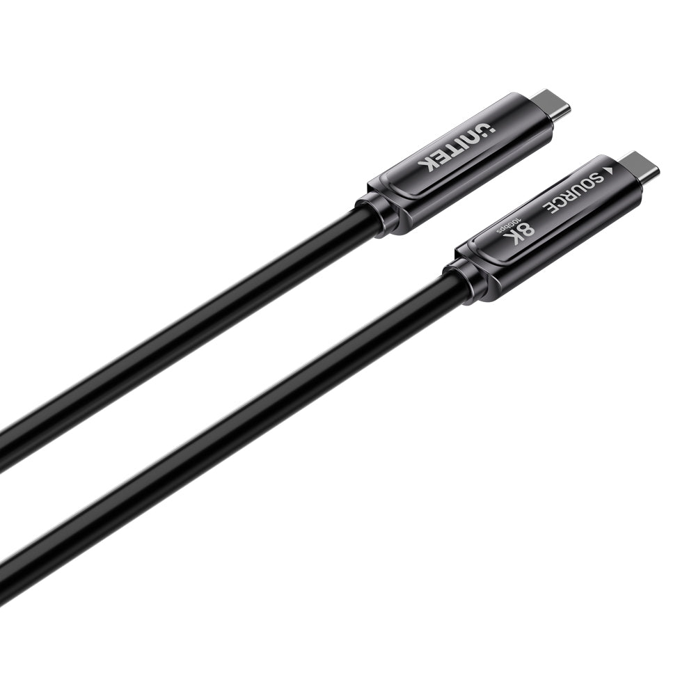 UNITEK C14178ABK 5M USB3.2 Gen2 TYPE-C 10GBPS FIBRE OPTIC CABLE - 8K @30HZ, 60W PD - image 2