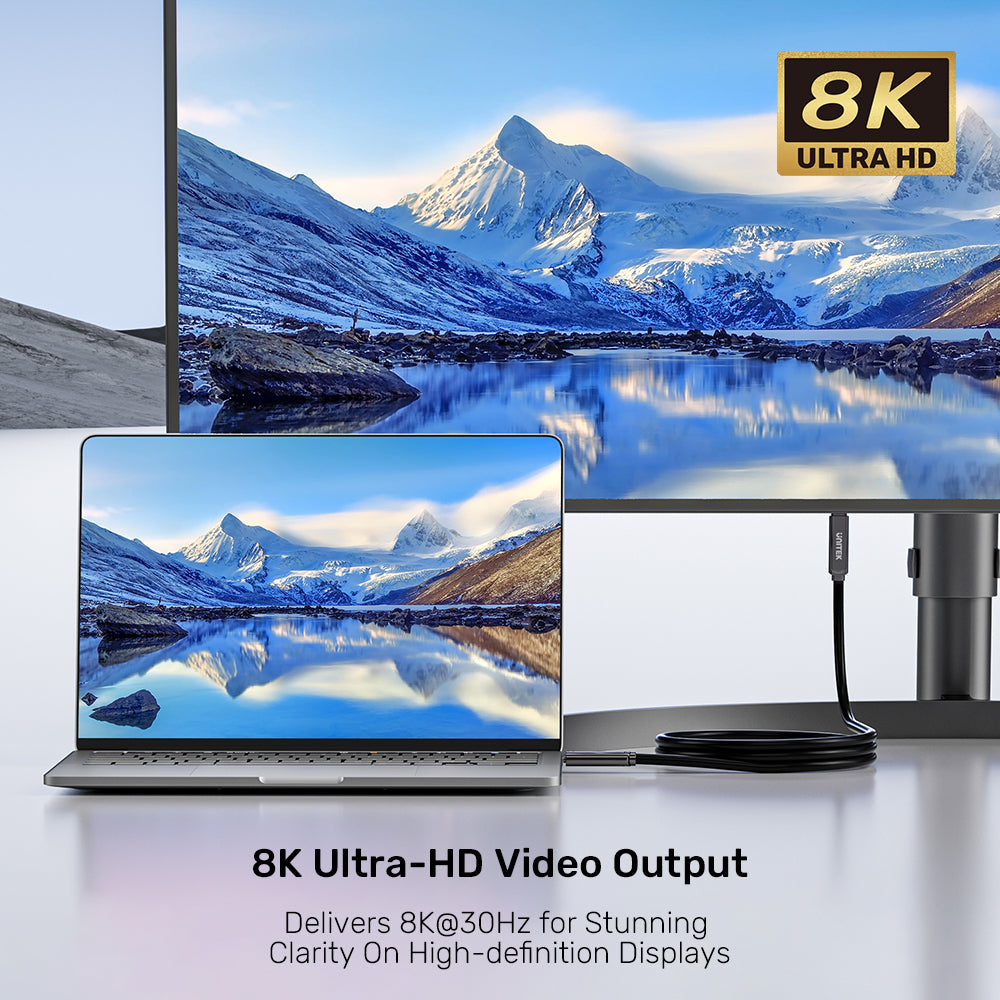 UNITEK C14178ABK 10M USB3.2 Gen2 TYPE-C 10GBPS FIBRE OPTIC CABLE - 8K @30HZ, 60W PD - image 7