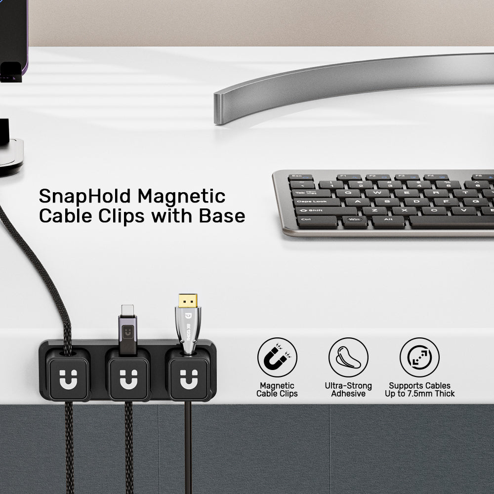 UNITEK T1117A SNAPHOLD 3-PACK MAGNETIC CABLE CLIPS WITH ADHESIVE BASE - image 5