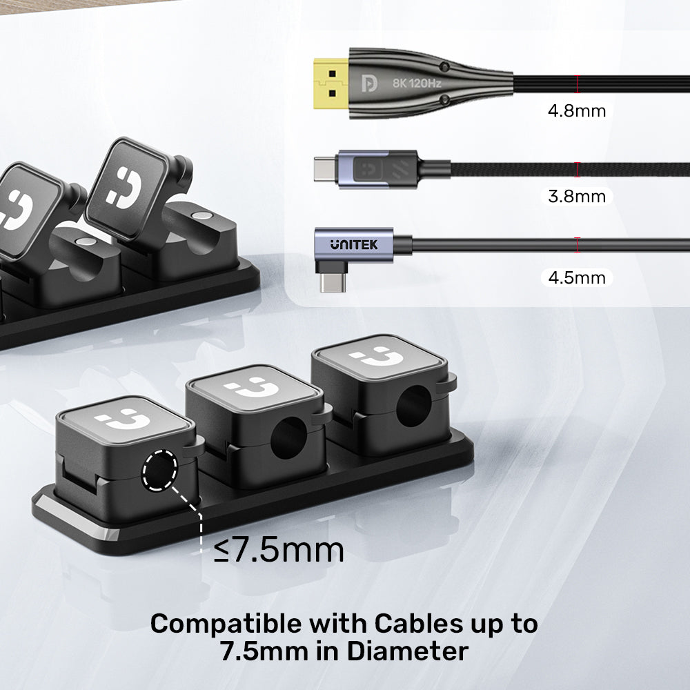 UNITEK T1117A SNAPHOLD 3-PACK MAGNETIC CABLE CLIPS WITH ADHESIVE BASE - image 7