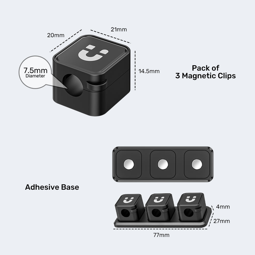 UNITEK T1117A SNAPHOLD 3-PACK MAGNETIC CABLE CLIPS WITH ADHESIVE BASE - image 9