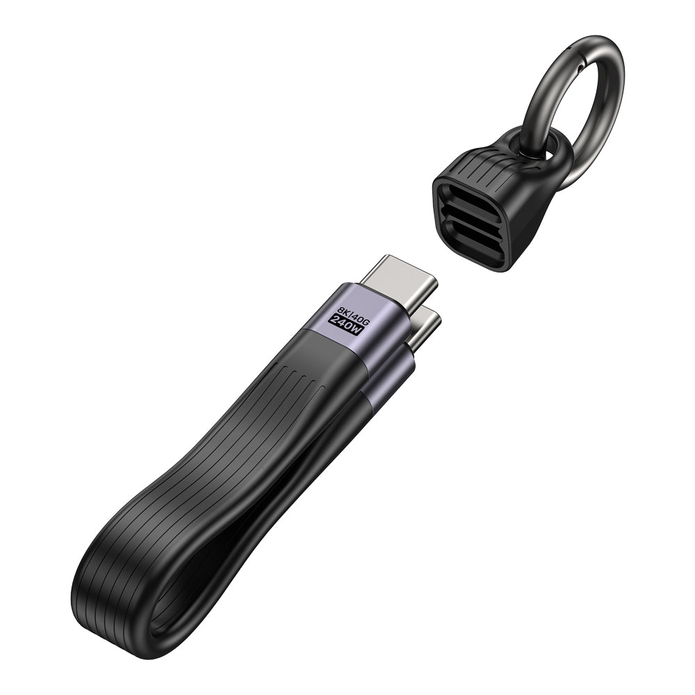 UNITEK C14179A 13CM USB4.0 USB TYPE-C KEYCHAIN CABLE - 240W PD, 40GBPS, 8K @60HZ - image 4