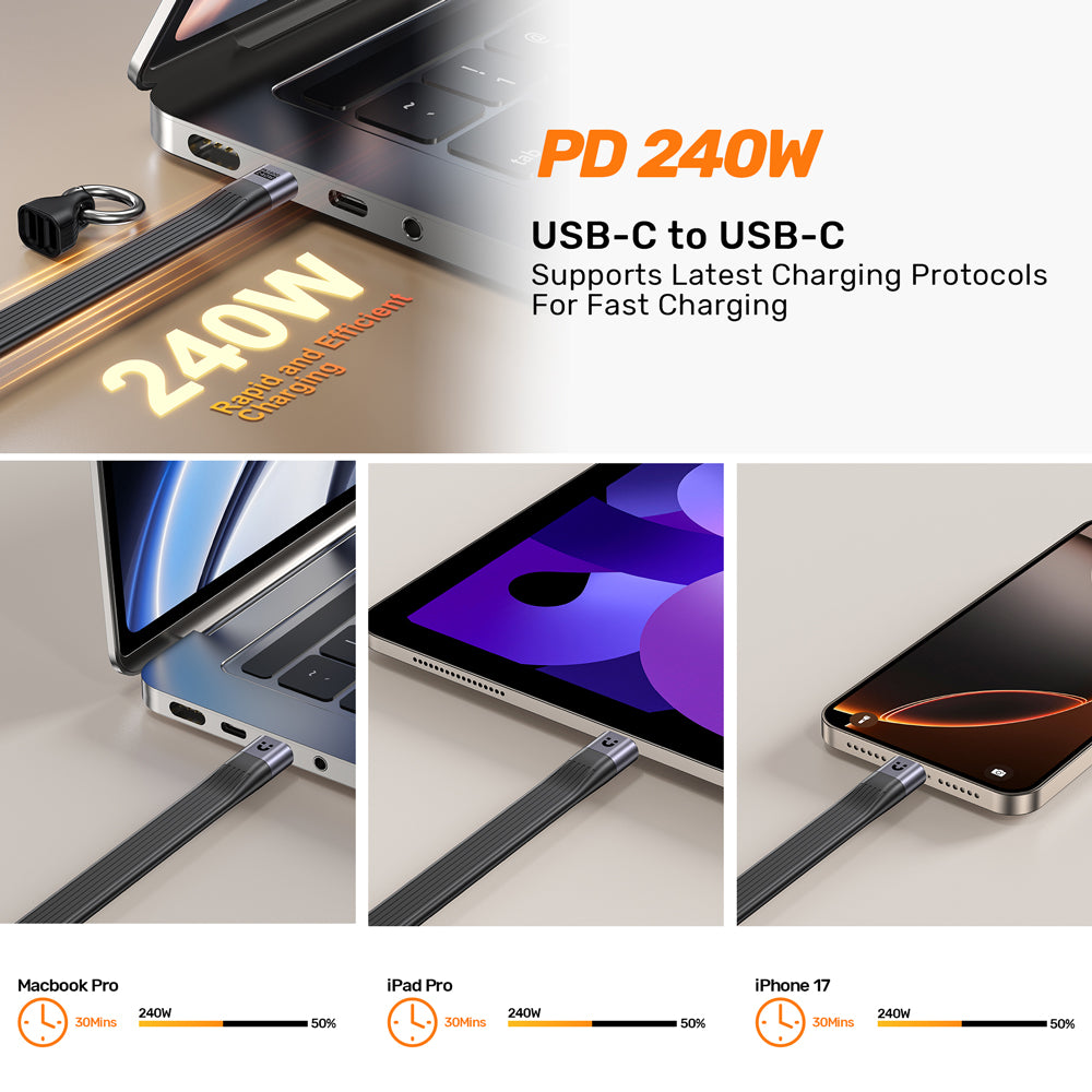UNITEK C14179A 13CM USB4.0 USB TYPE-C KEYCHAIN CABLE - 240W PD, 40GBPS, 8K @60HZ - image 10