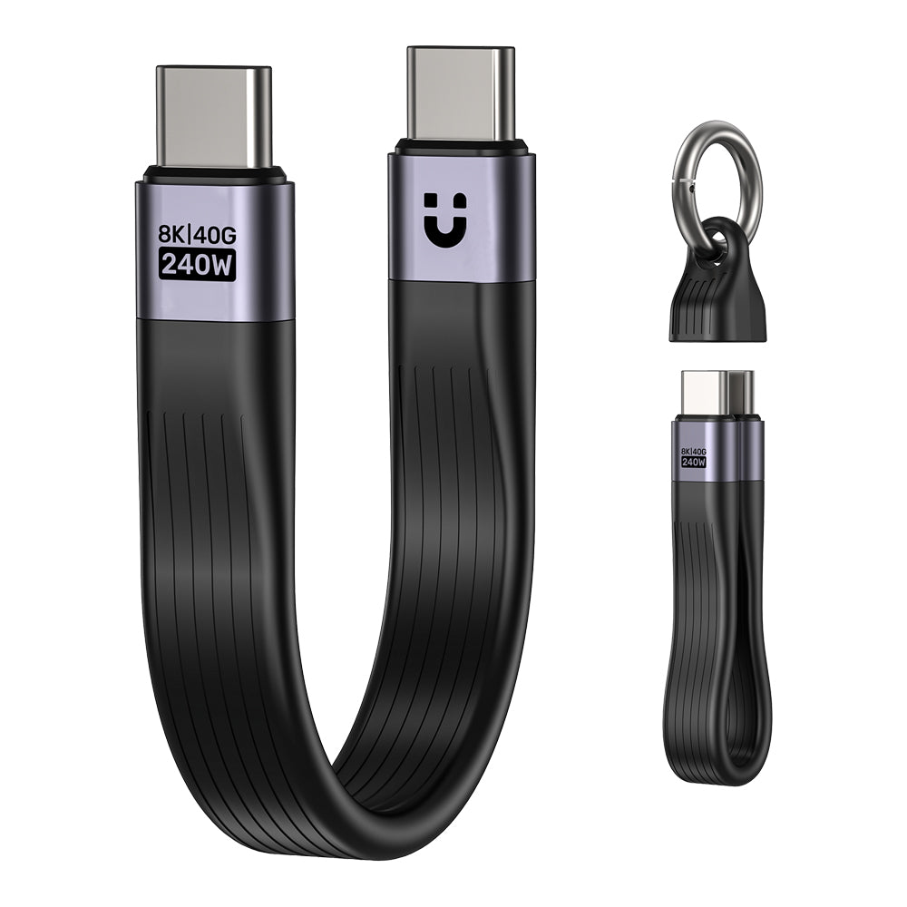 UNITEK C14179A 13CM USB4.0 USB TYPE-C KEYCHAIN CABLE - 240W PD, 40GBPS, 8K @60HZ