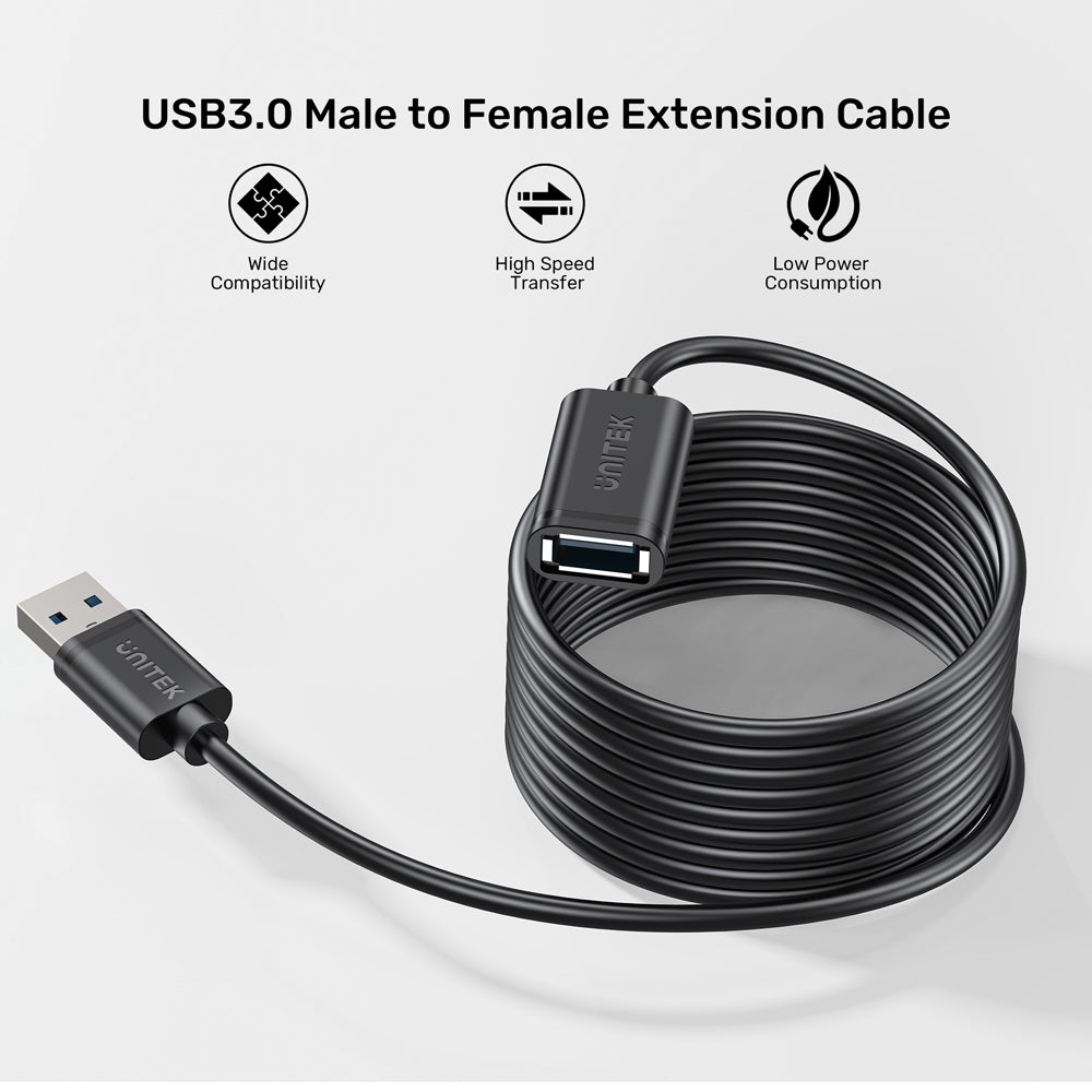 UNITEK Y-C1479B 3M USB3.0 MALE TO FEMALE EXTENSION CABLE - image 4