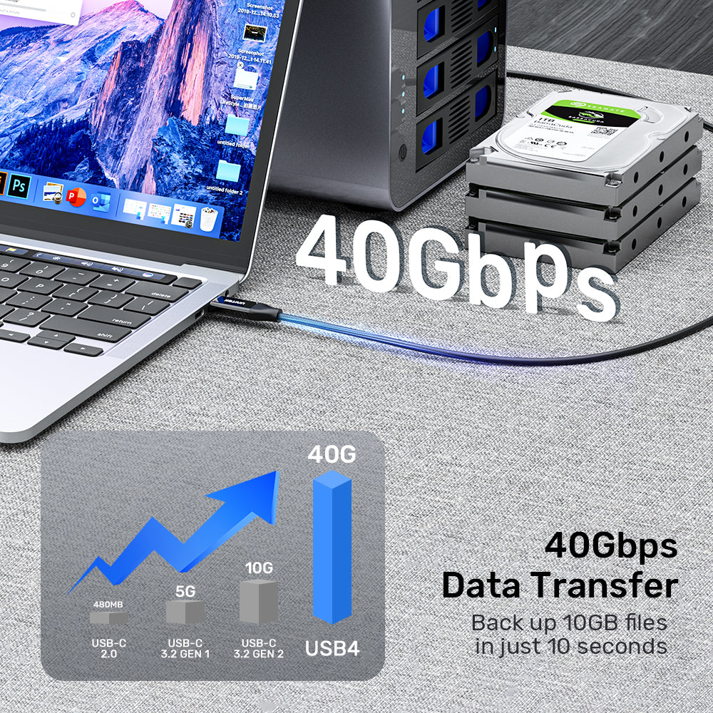 UNITEK C14100A 2M USB TYPE-C CABLE - 40GBPS, 240W PD, 8K @60HZ - image 7
