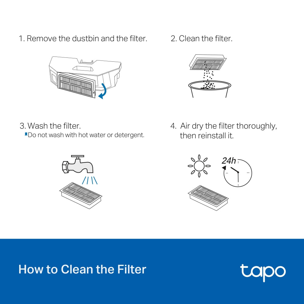 TP-LINK TAPO RVA520 ROBOT VACUUM WASHABLE HEPA FILTERS (4-PACK) - image 4