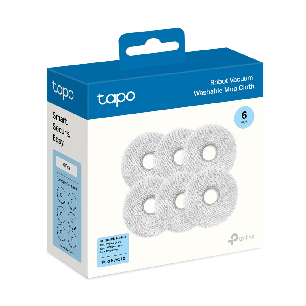 TP-LINK TAPO RVA310 ROBOT VACUUM WASHABLE MOP CLOTHS (6-PACK) - image 3