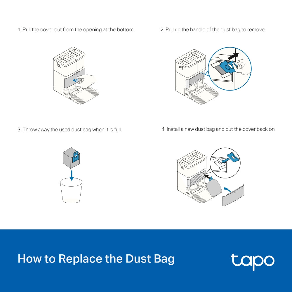 TP-LINK TAPO RVA210 ROBOT VACUUM DISPOSABLE DUST BAGS (5-PACK) - image 4