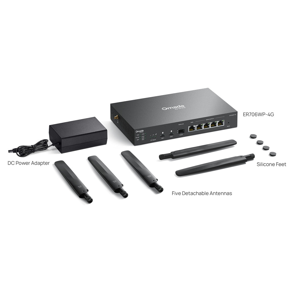 TP-LINK OMADA ER706WP-4G 4G+ CAT6 AX3000 GIGABIT VPN GATEWAY WITH 4-PORT POE+ - image 6