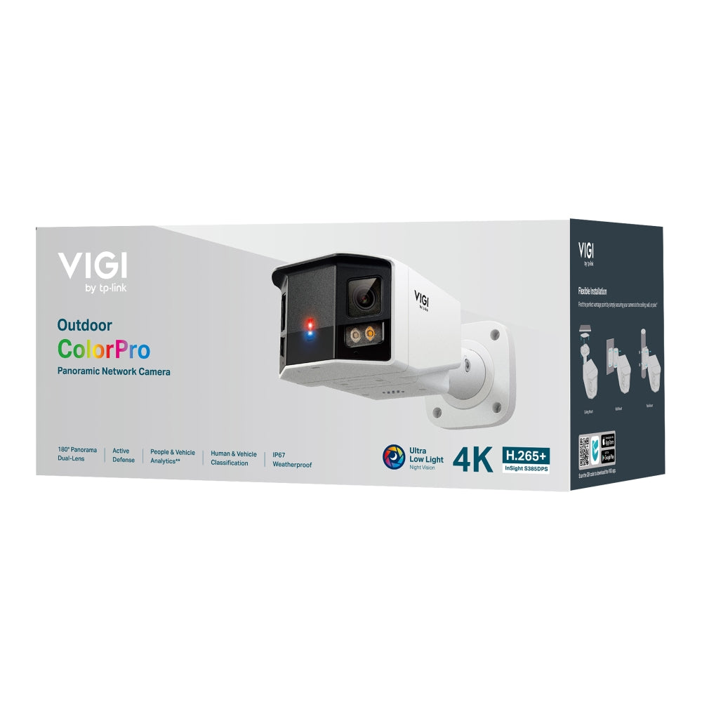 TP-LINK VIGI INSIGHT S385DPS 8MP OUTDOOR COLORPRO PANORAMIC BULLET NETWORK CAMERA - image 5