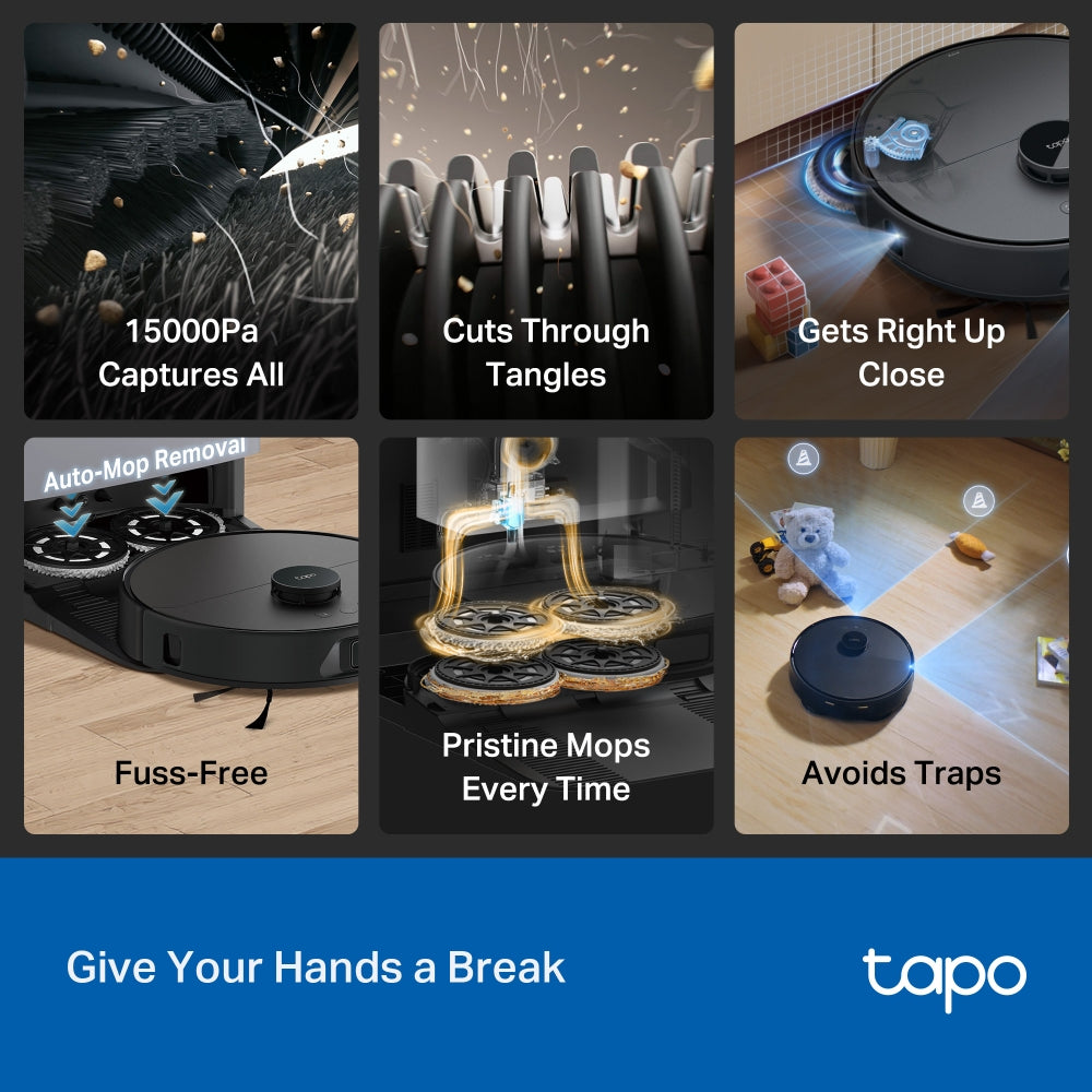TP-LINK TAPO RV50 PRO OMNI AI DETECTION ROBOT VACUUM AND MOP WITH ALL-IN-ONE SELF-CLEANING STATION - image 4