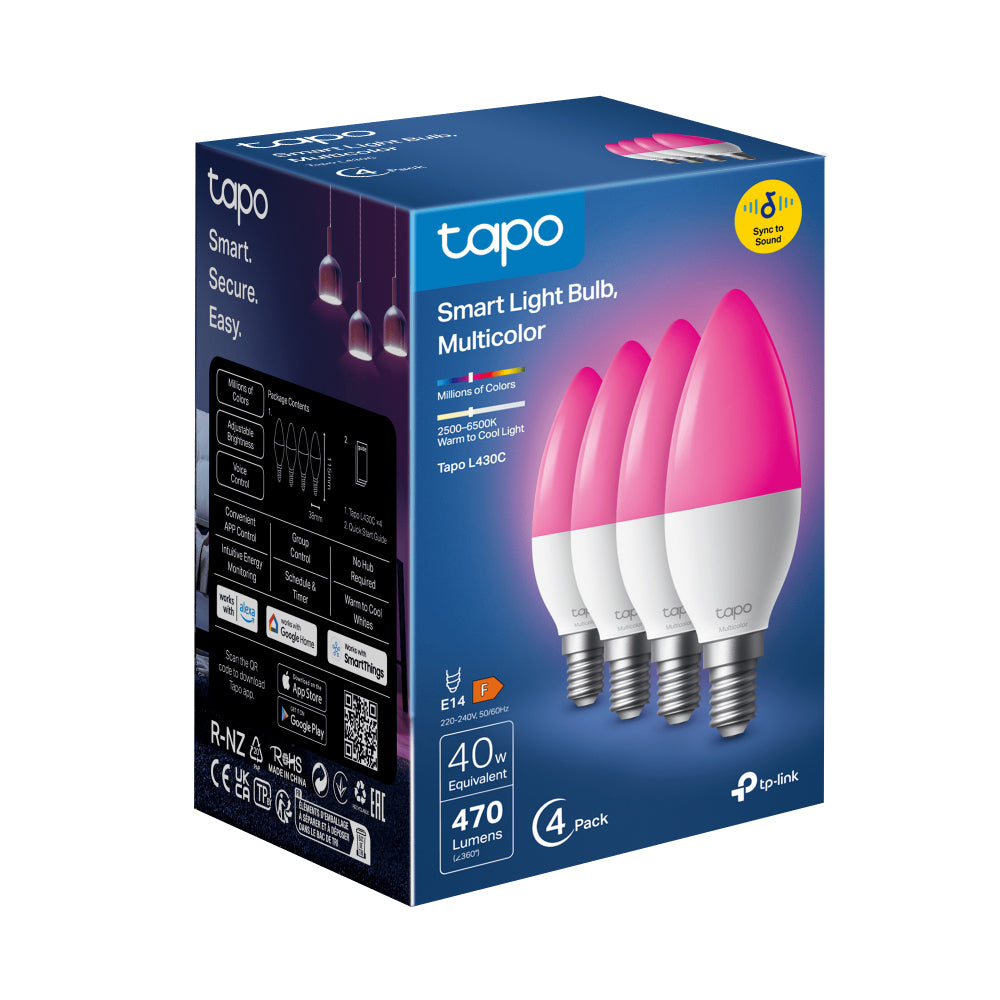 TP-LINK TAPO L430C E14 SMART WI-FI LIGHT BULB (4-PACK) - image 2