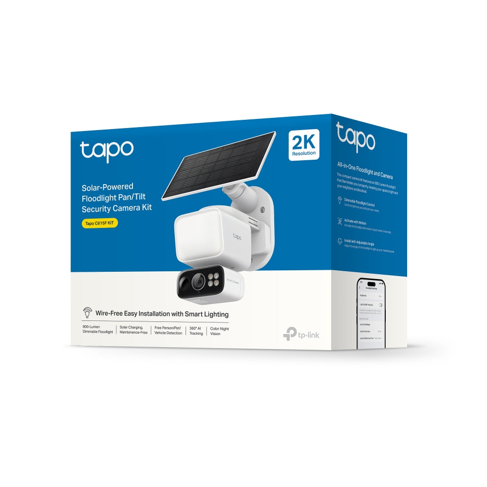 TP-LINK TAPO C615F KIT SOLAR-POWERED FLOODLIGHT 2K 3MP PAN/TILT SECURITY CAMERA KIT - image 3
