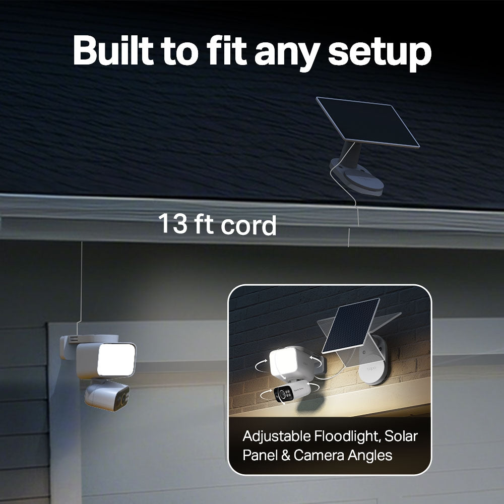 TP-LINK TAPO C615F KIT SOLAR-POWERED FLOODLIGHT 2K 3MP PAN/TILT SECURITY CAMERA KIT - image 7