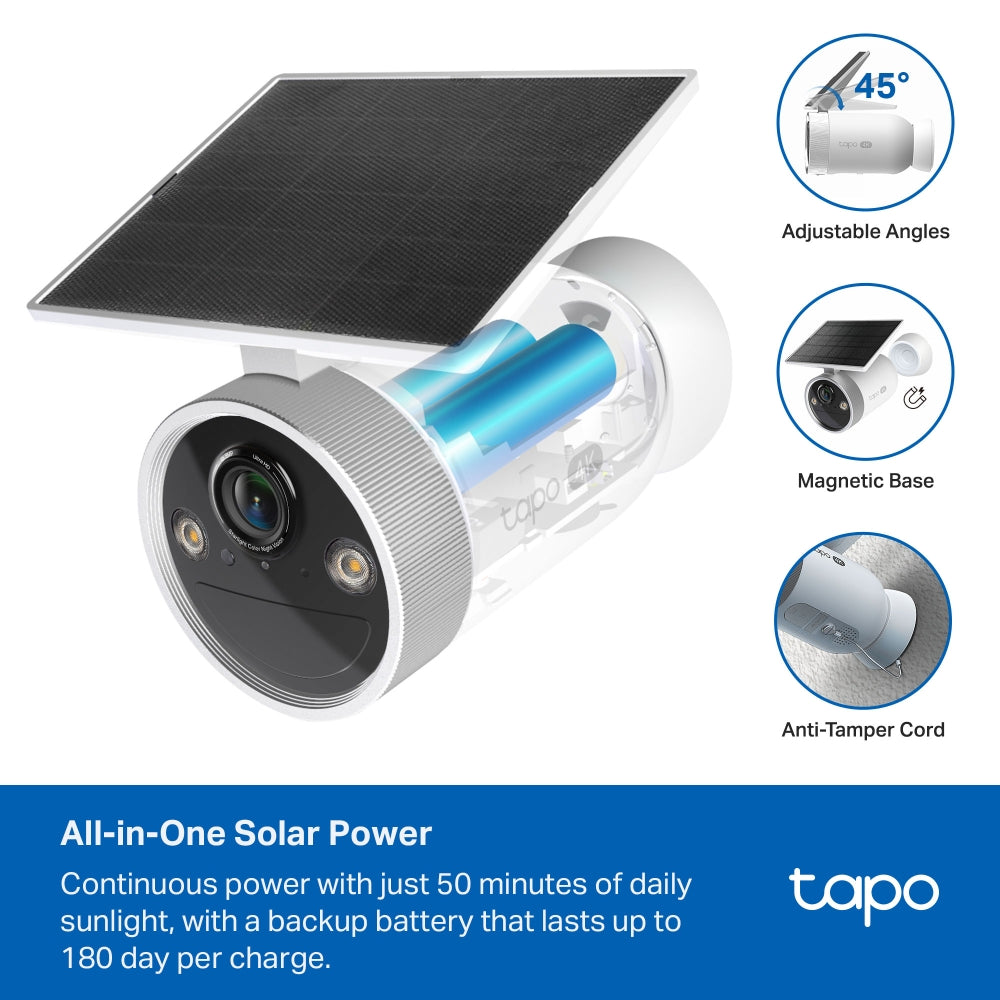 TP-LINK TAPO C465 4K 8MP BATTERY-POWERED SECURITY CAMERA WITH BUILT-IN SOLAR PANEL - image 5