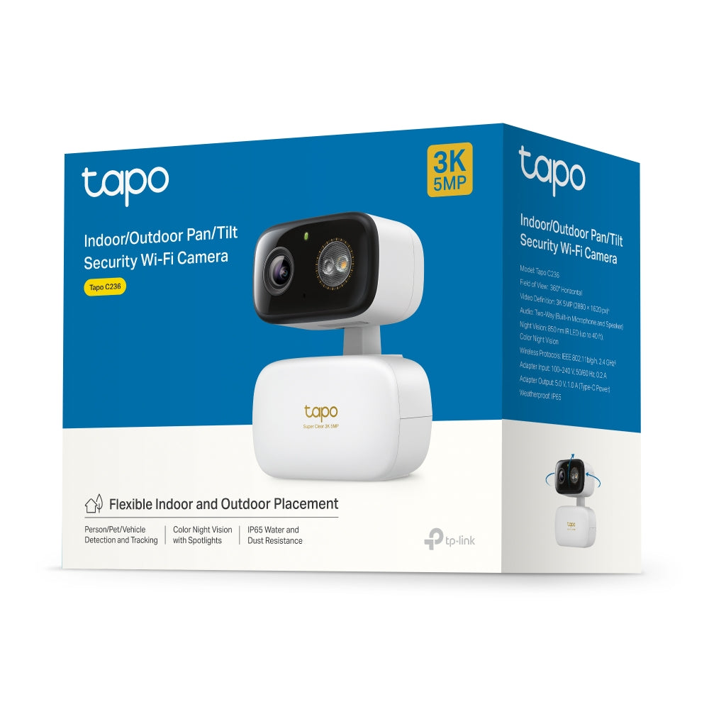 TP-LINK TAPO C236 3K 5MP INDOOR/OUTDOOR HOME SECURITY WI-FI CAMERA - image 4