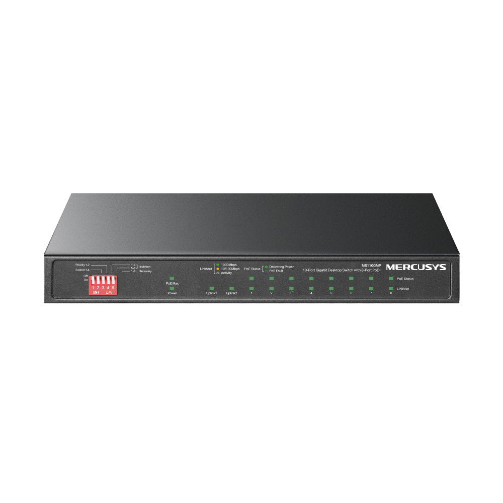 MERCUSYS MS110GMP 10-PORT GIGABIT DESKTOP SWITCH WITH 8-PORT POE+ - image 2