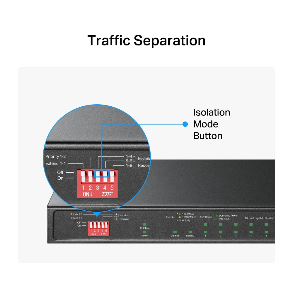 MERCUSYS MS110GMP 10-PORT GIGABIT DESKTOP SWITCH WITH 8-PORT POE+ - image 7