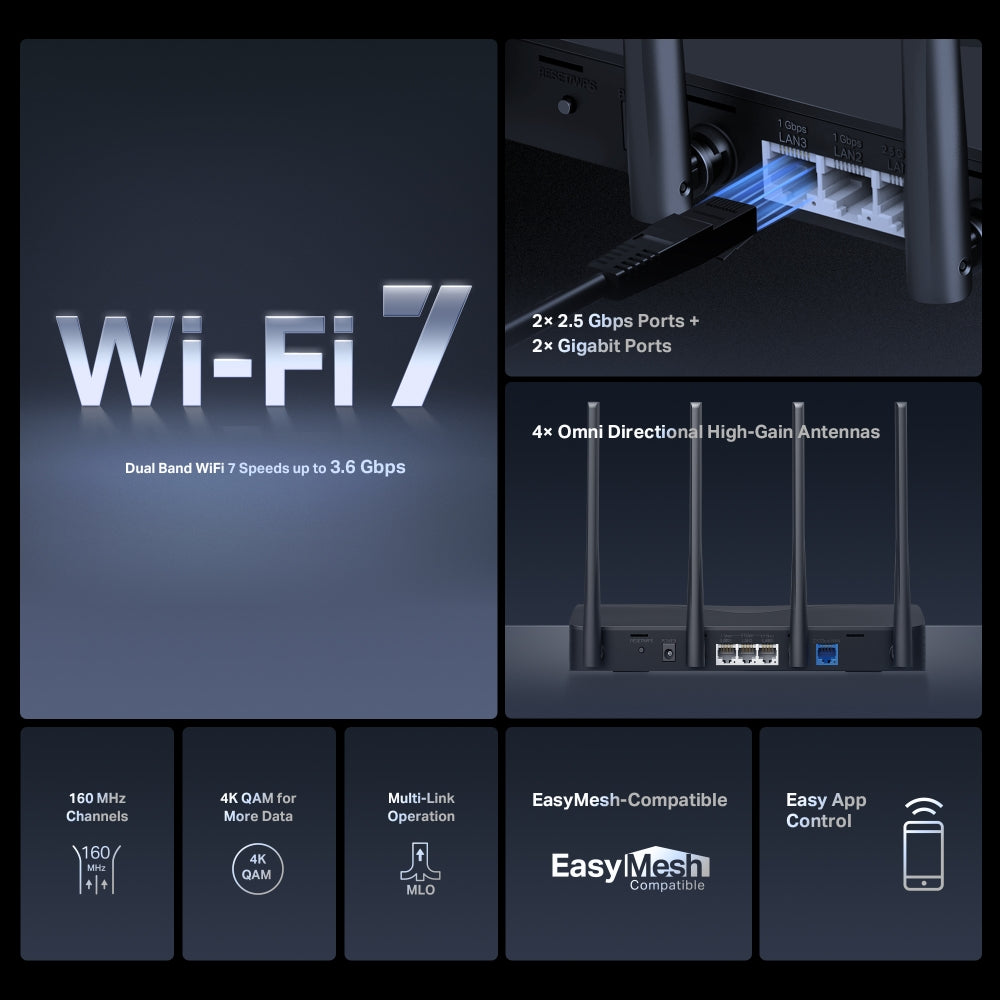 MERCUSYS MR27BE BE3600 DUAL-BAND WI-FI 7 ROUTER WITH 2.5GBPS ETHERNET - image 4